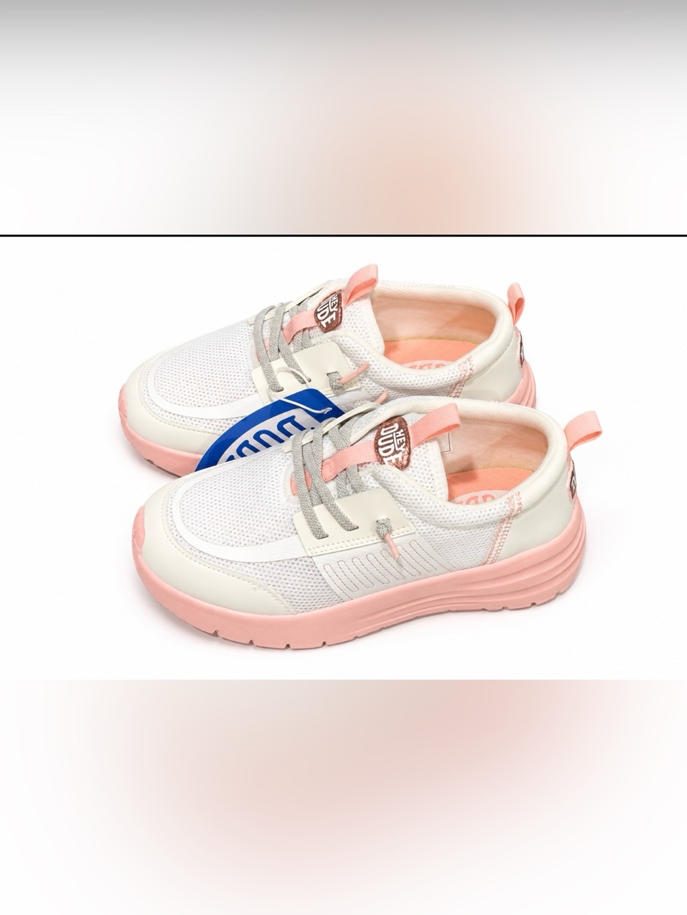 NWT Hey Dude Sirocco Play Youth Pastel Ombre White Pink Sneakers Girls J3